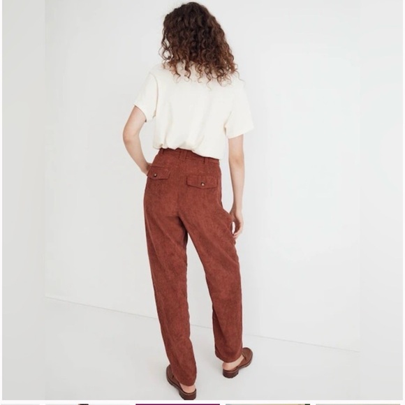 Madewell | Corduroy High-Rise Tapered Pants Dusty Redwood NG506 - Picture 3 of 5